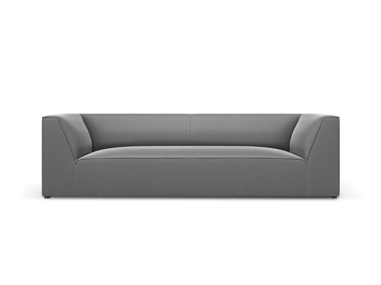 Canapea 3 locuri, Ruby, Micadoni Home, BL, 232x93x69 cm, catifea, gri - imagine 6